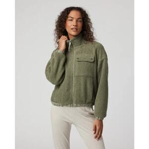 Vuori Sycamore Full Zip Sherpa Jacket Green Women Size S $188 MSRP
